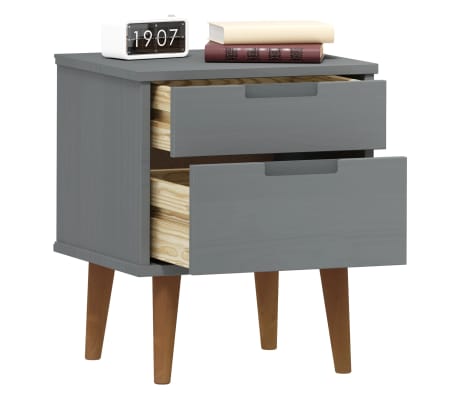 vidaXL Table de chevet MOLDE Gris 40x35x48 cm Bois de pin massif