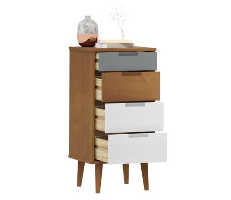 vidaXL Ladičar MOLDE smeđi 40 x 35 x 82 cm od masivne borovine