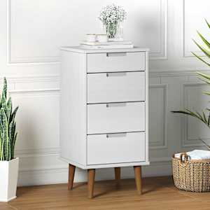 Predalnik MOLDE bel 40x35x82 cm trdna borovina