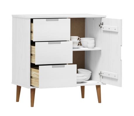 vidaXL Sideboard MOLDE White 76,5x40x80 cm Solid Wood Pine