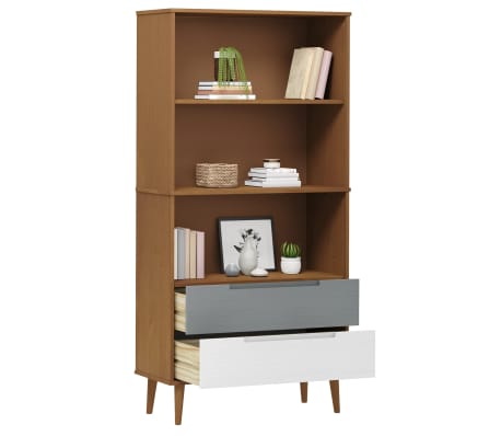 vidaXL Biblioth&egrave;que MOLDE Marron 85x35x170,5 cm Bois massif de pin