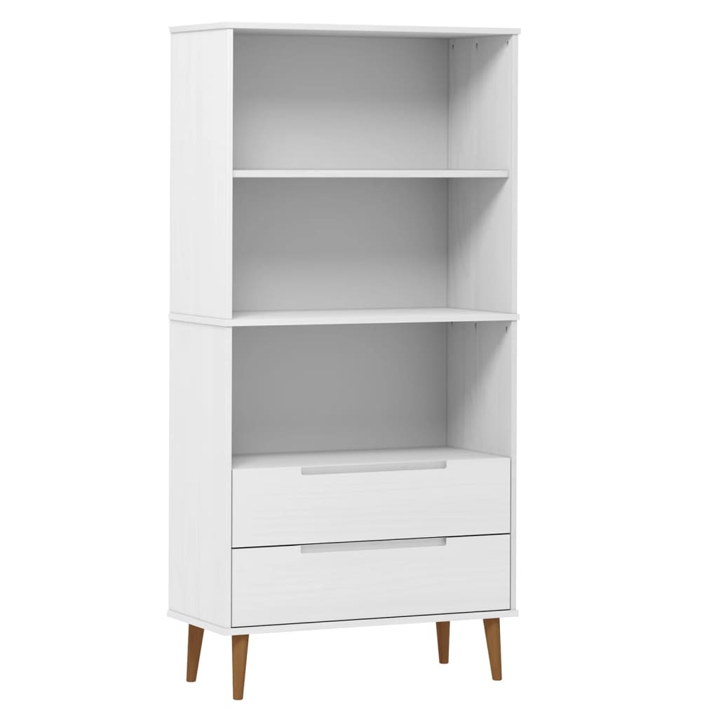 vidaXL Knihovna MOLDE bílá 85 x 35 x 170,5 cm masivní borové dřevo