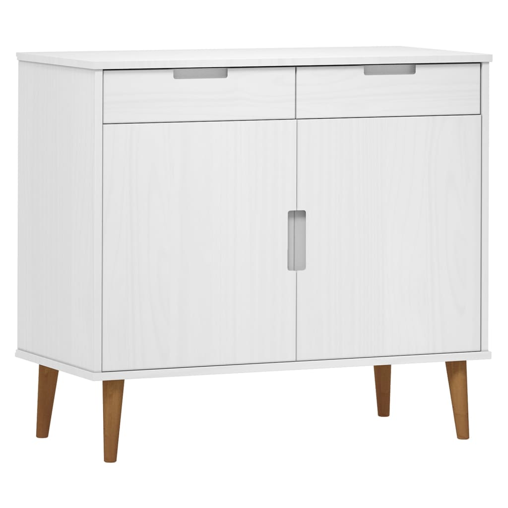 Thumbnail - vidaXL Sideboard MOLDE Weiß 90x40x80 cm Massivholz Kiefer