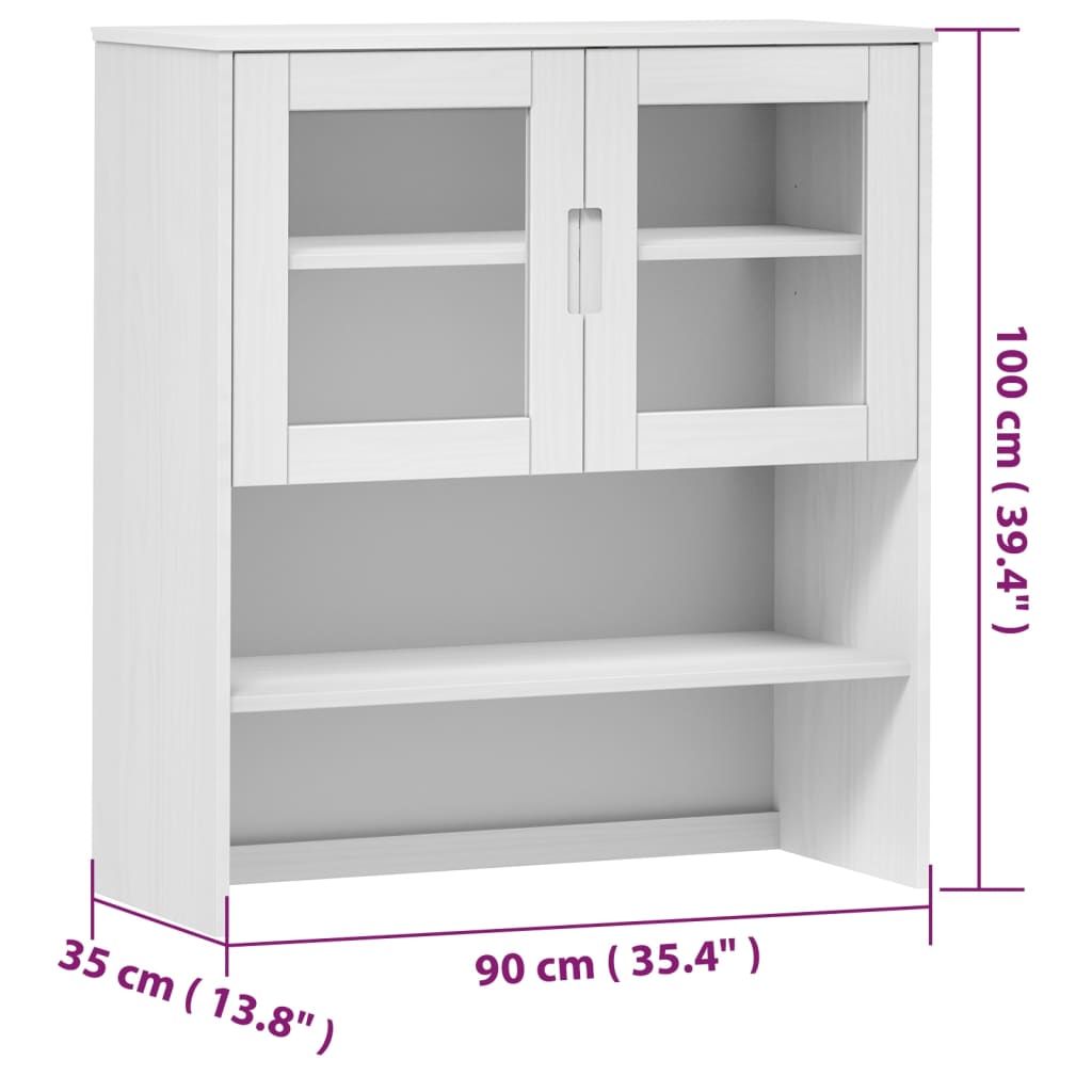 Надстройка за шкаф MOLDE бял 90x35x100 см бор масив