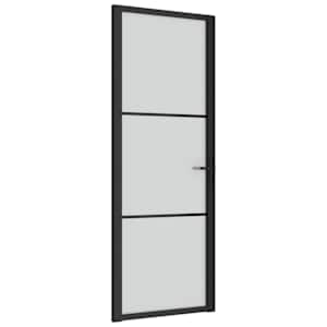 vidaXL siseuks, 76 x 201,5 cm, must, matt klaas ja alumiinium