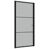 vidaXL siseuks, 102,5 x 201,5 cm, must, matt klaas ja alumiinium
