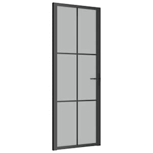 vidaXL siseuks, 76 x 201,5 cm, must, matt klaas ja alumiinium