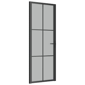 Interiérové dveře 76 x 201,5 cm černé matné sklo a hliník - obrázek 2