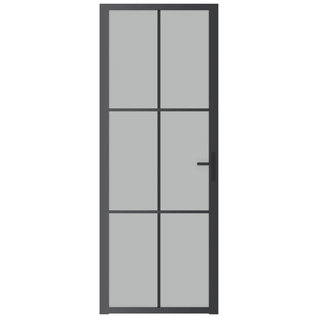 vidaXL Sisäovi 76x201,5 cm musta mattalasi ja alumiini