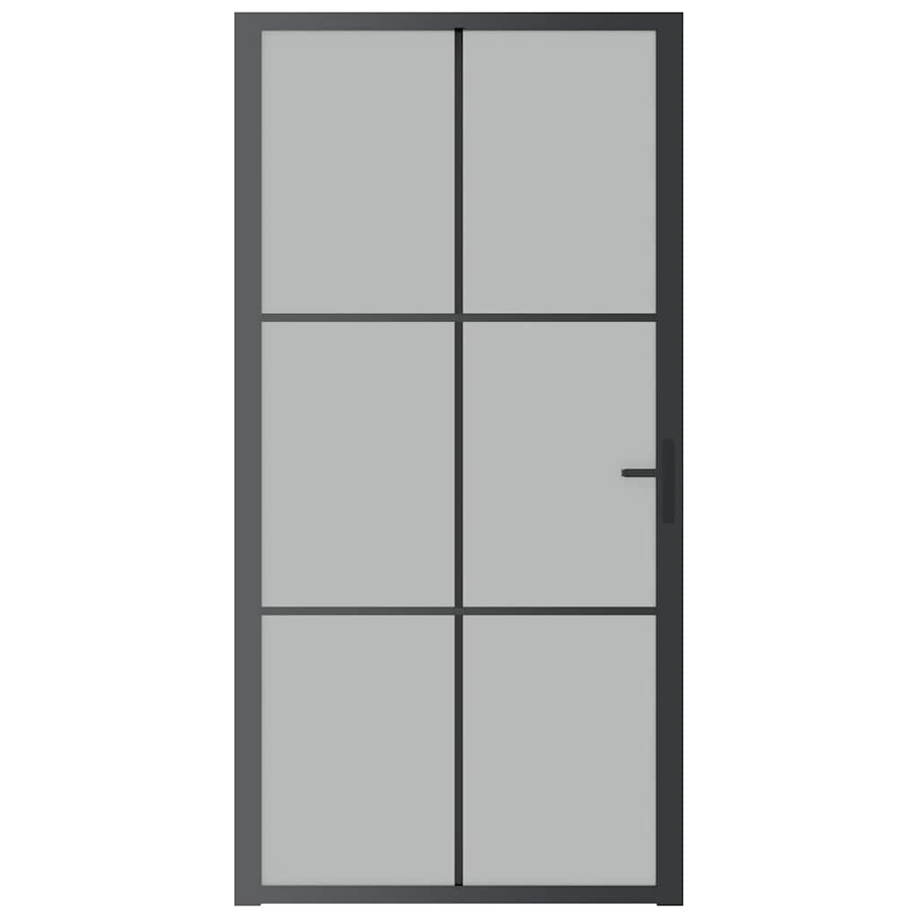 vidaXL Ușă de interior, 102,5x201,5 cm, Negru, sticlă mată și aluminiu