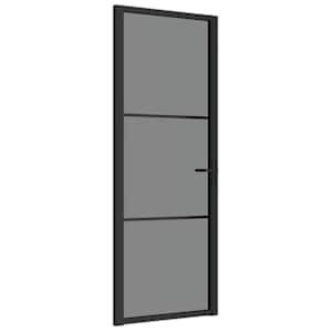vidaXL siseuks, 76 x 201,5 cm, must, ESG-klaas ja alumiinium