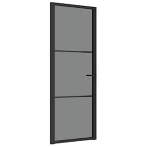 Interiérové dveře 76 x 201,5 cm černé ESG sklo a hliník - obrázek 2