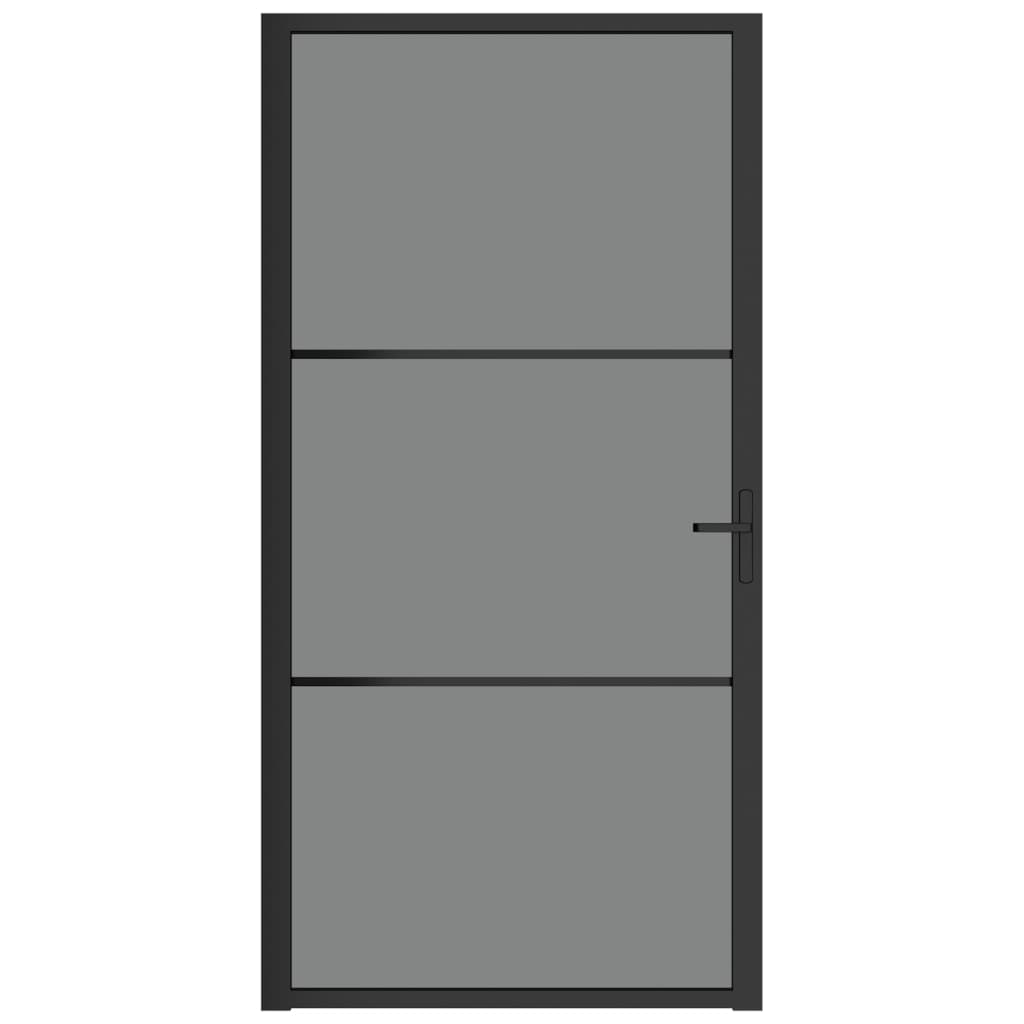 Fekete ESG üveg és alumínium beltéri ajtó 102,5 x 201,5 cm 