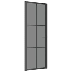 vidaXL siseuks, 76 x 201,5 cm, must, ESG-klaas ja alumiinium