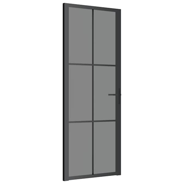 vidaXL siseuks, 76 x 201,5 cm, must, ESG-klaas ja alumiinium
