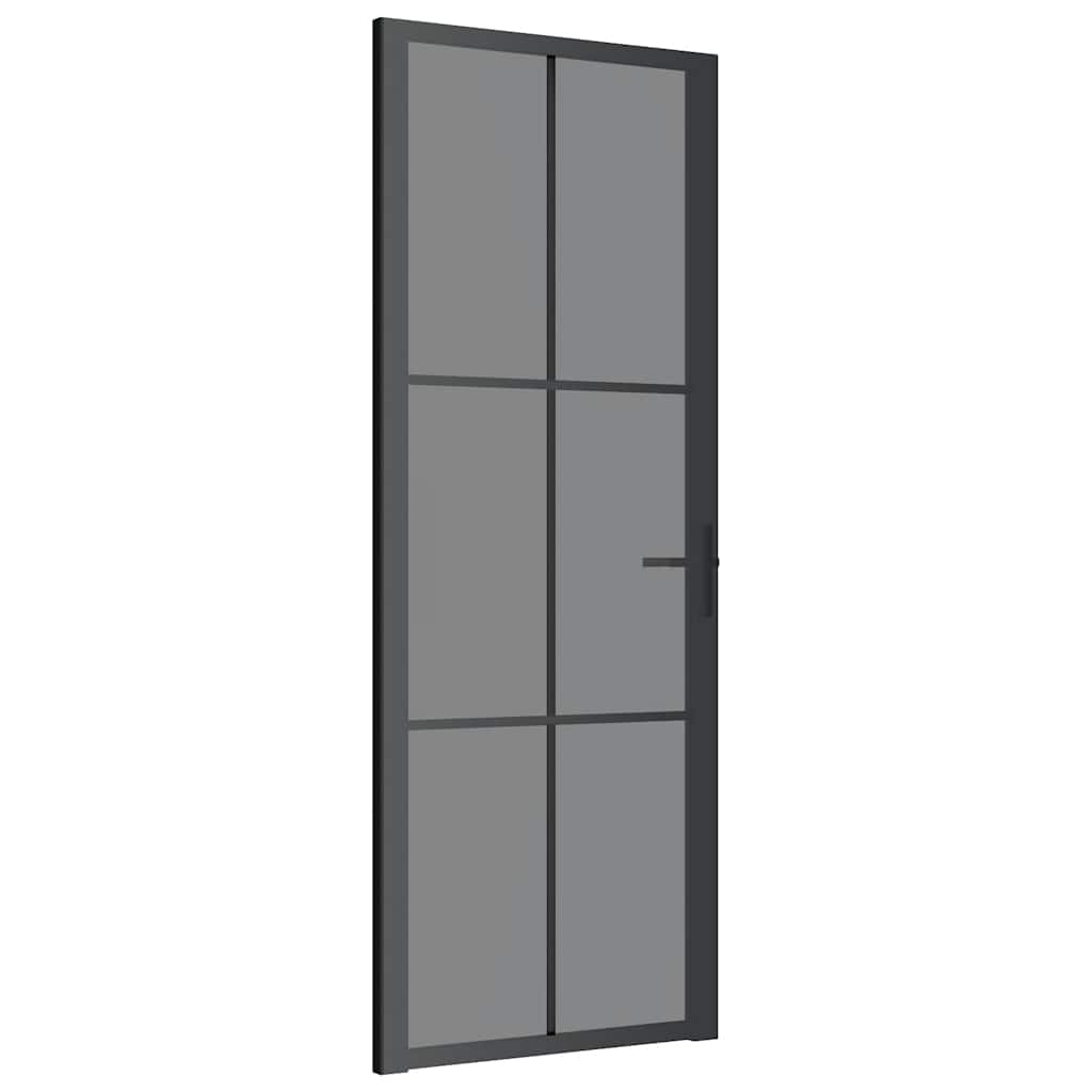 vidaXL Interiérové dveře 76 x 201,5 cm černé ESG sklo a hliník