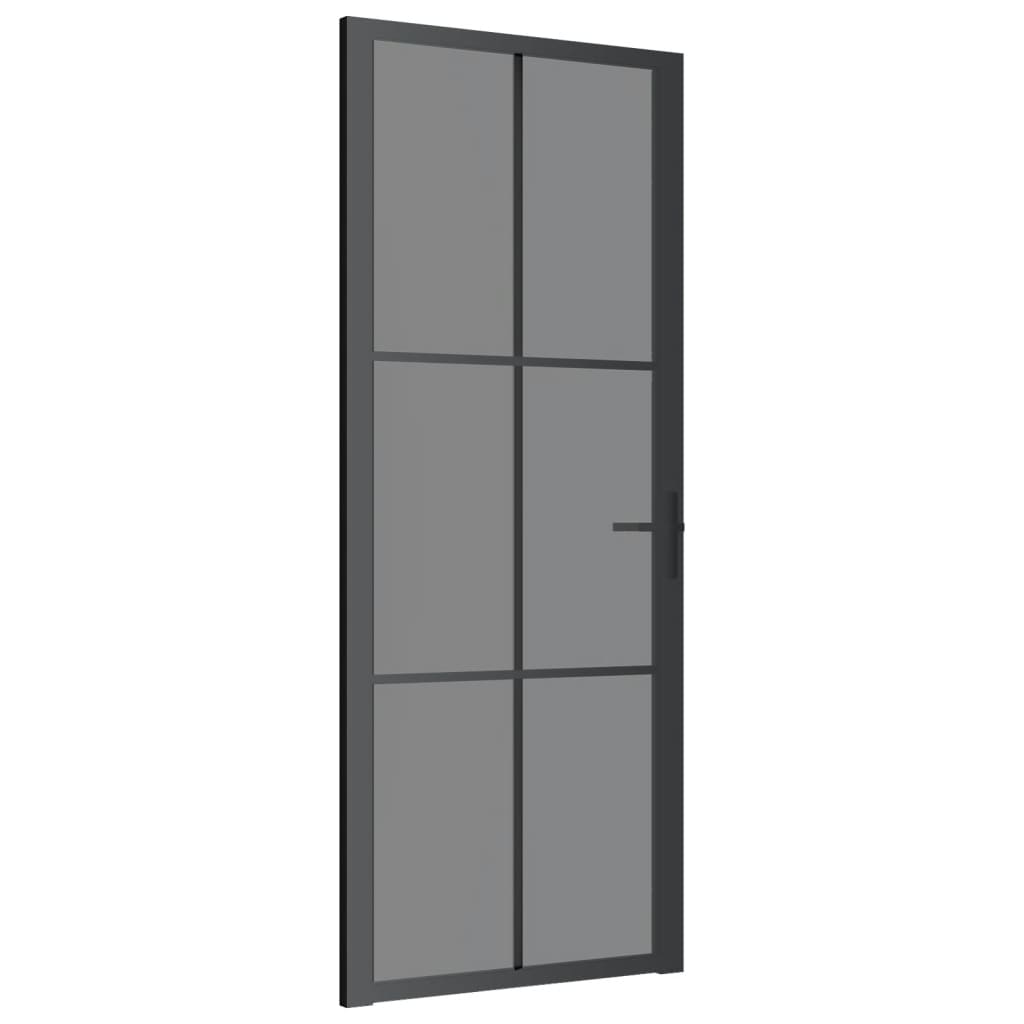 vidaXL Ușă de interior, 83x201,5 cm, negru, sticlă ESG și aluminiu