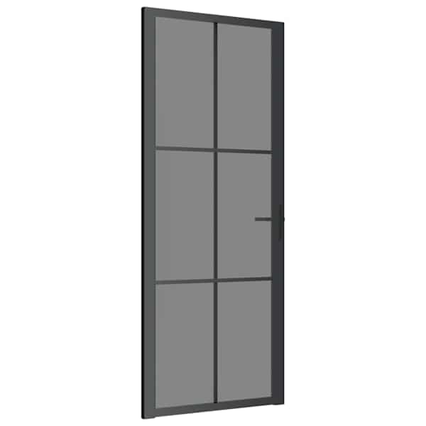 vidaXL siseuks, 83x201,5 cm, must, ESG-klaas ja alumiinium