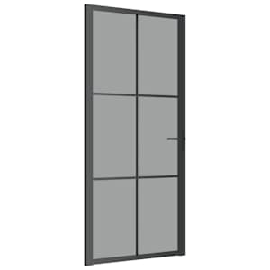 Interiérové dveře 93 x 201,5 cm černé ESG sklo a hliník - obrázek 2