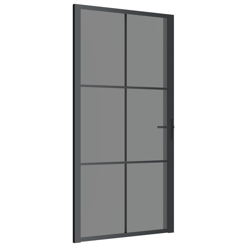 Ușă de interior, 102,5×201,5 cm, Negru, sticlă ESG și aluminiu