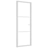 vidaXL Klaasuks 76 x 201,5 cm Alumiinium Valge ja l&auml;bipaistev