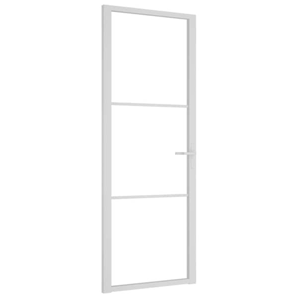 vidaXL siseuks, 76 x 201,5 cm, valge, ESG-klaas ja alumiinium