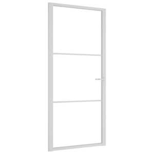 vidaXL siseuks, 93x201,5 cm, valge, ESG-klaas ja alumiinium