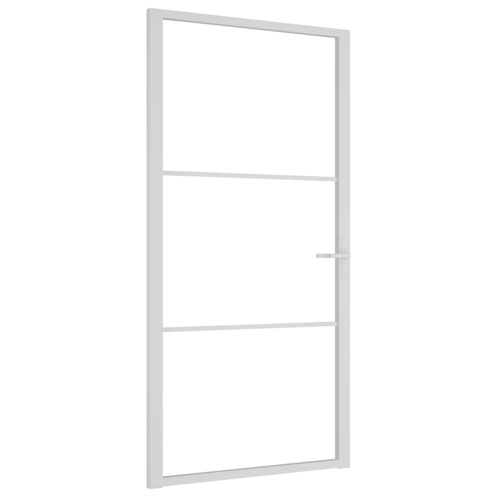vidaXL Interiérové dveře 102,5 x 201,5 cm bílé ESG sklo a hliník