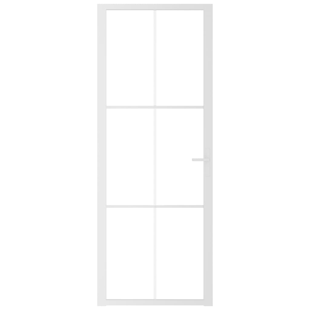 vidaXL Interior Door 76x201.5 cm White ESG Glass and Aluminium