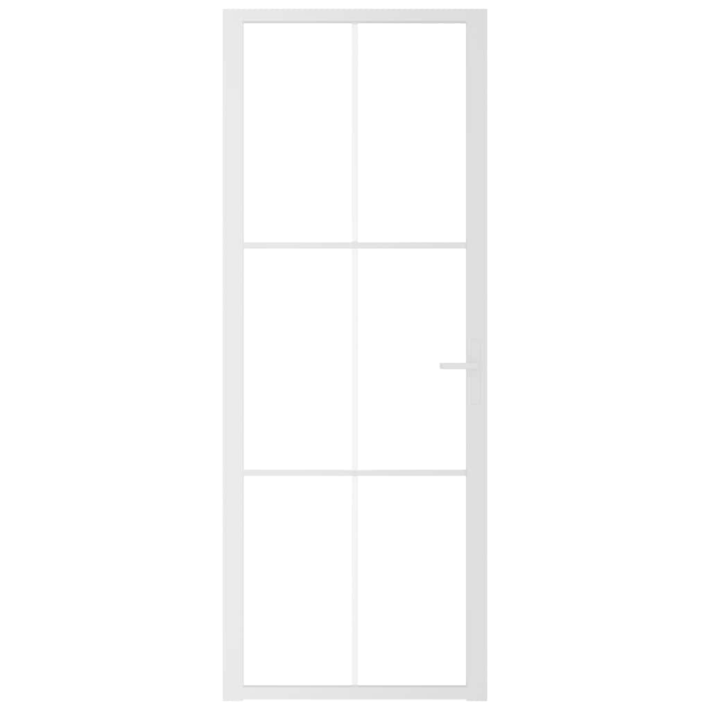 vidaXL fehér ESG üveg és alumínium beltéri ajtó 76 x 201,5 cm