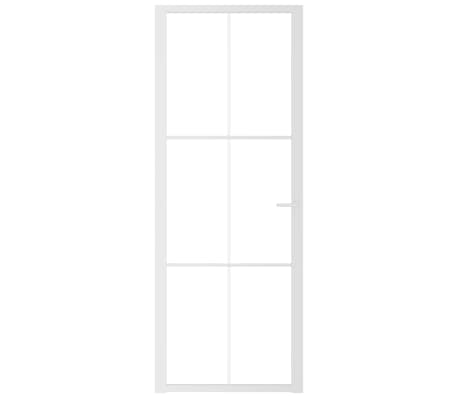 vidaXL Interior Door 76x201.5 cm White ESG Glass and Aluminium