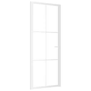 vidaXL siseuks, 83x201,5 cm, valge, ESG-klaas ja alumiinium