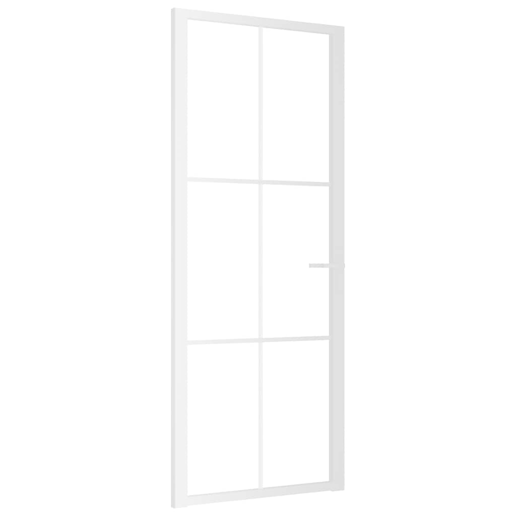 vidaXL Interiérové dveře 83 x 201,5 cm bílé ESG sklo a hliník