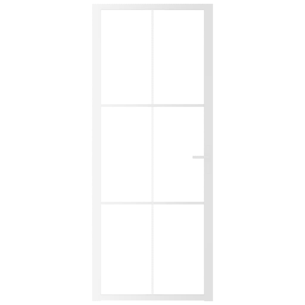 vidaXL Interior Door 83x201.5 cm White ESG Glass and Aluminium