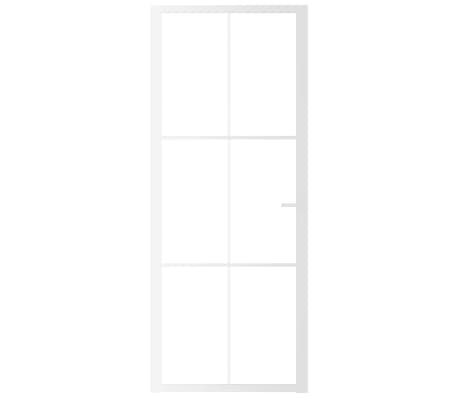 vidaXL Interior Door 83x201.5 cm White ESG Glass and Aluminium