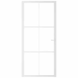 Interiérové dveře 93 x 201,5 cm bílé ESG sklo a hliník - obrázek 3
