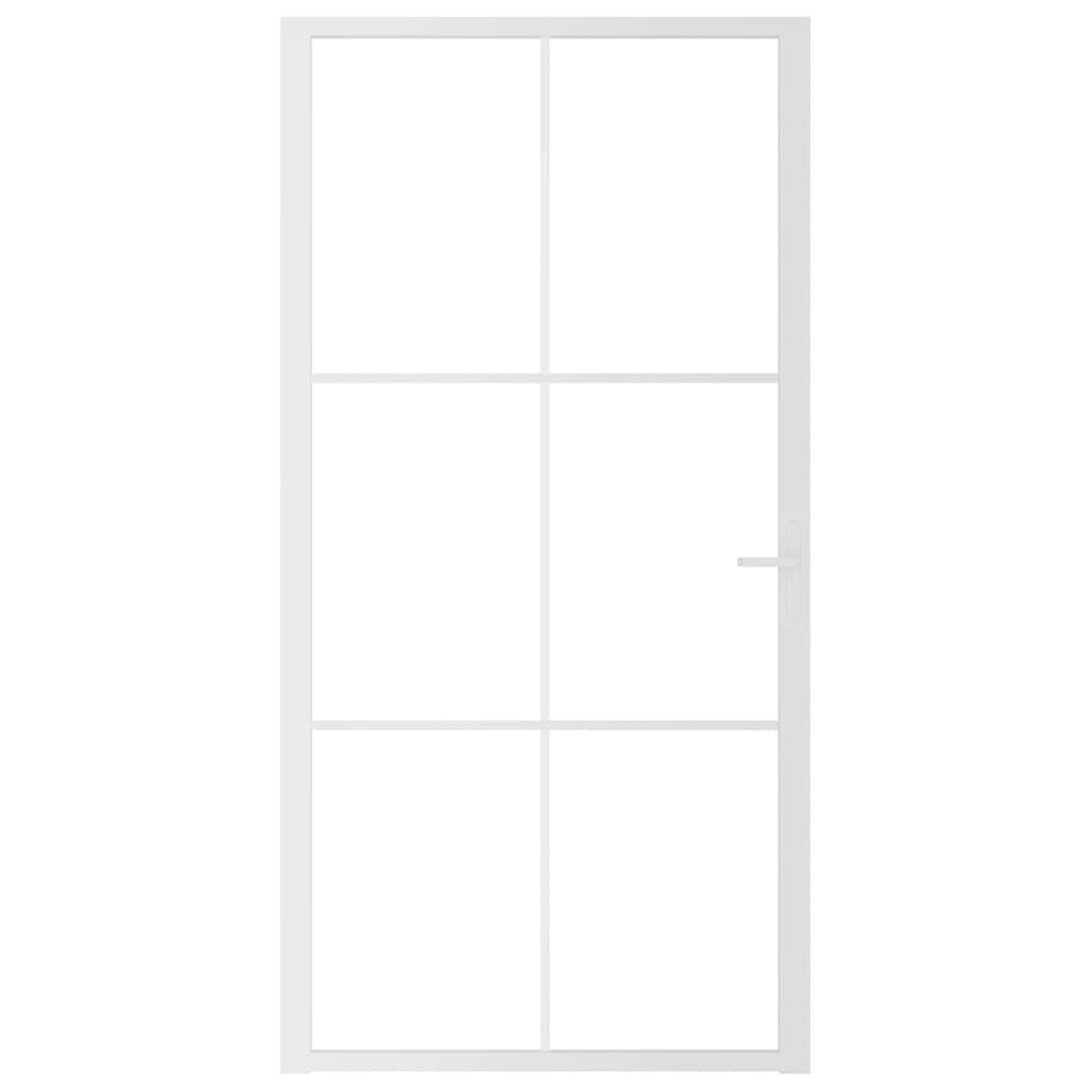 vidaXL Binnendeur 102,5x201,5 cm ESG-glas en aluminium wit