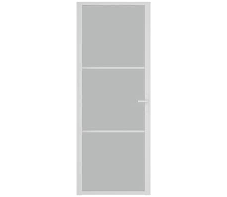 vidaXL Innerd&oslash;r 76x201,5 cm hvit matt glass og aluminium