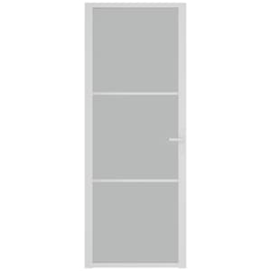 vidaXL Innerd&oslash;r 76x201,5 cm hvit matt glass og aluminium