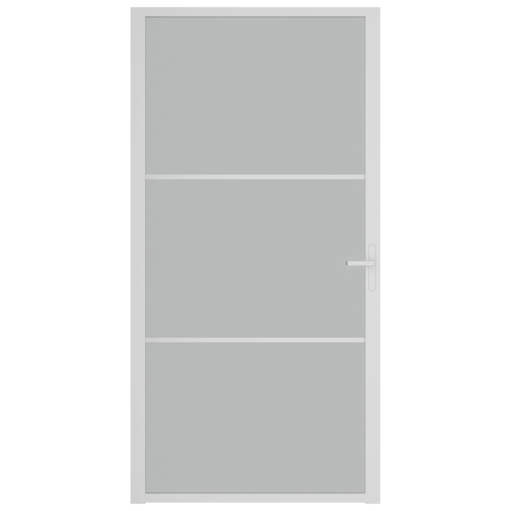 Fehér matt üveg és alumínium beltéri ajtó 102,5 x 201,5 cm 