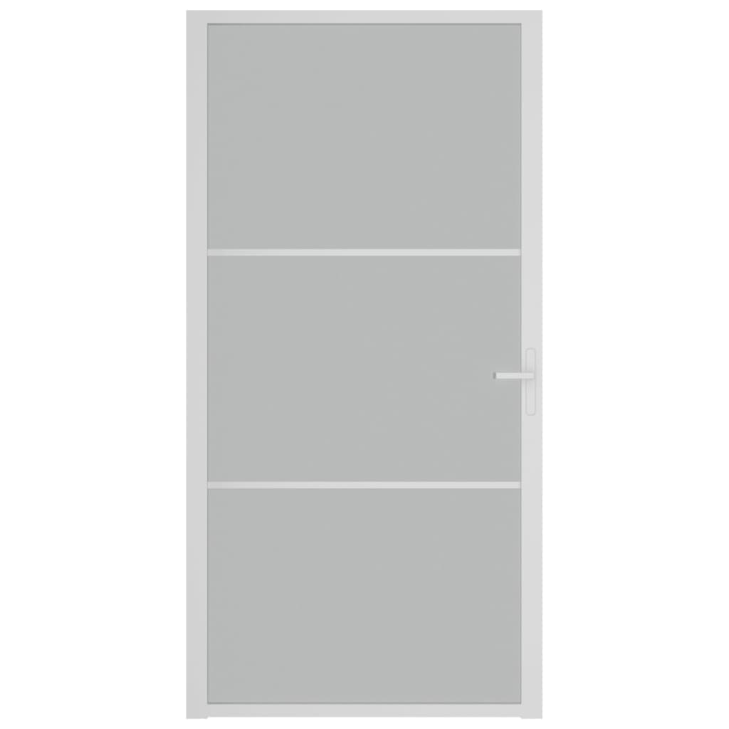 vidaXL Binnendeur 102,5x201,5 cm matglas en aluminium wit afbeelding