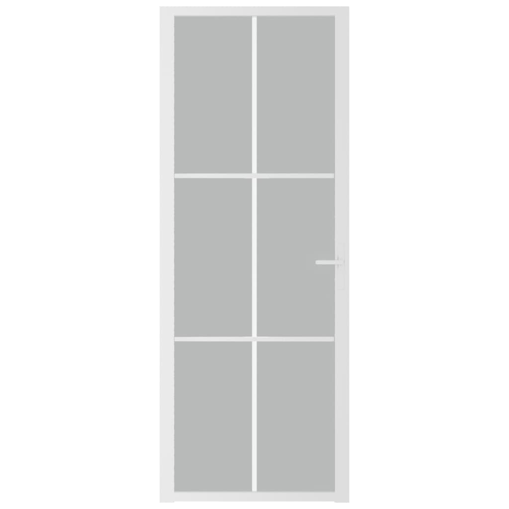 Fehér matt üveg és alumínium beltéri ajtó 76 x 201,5 cm 