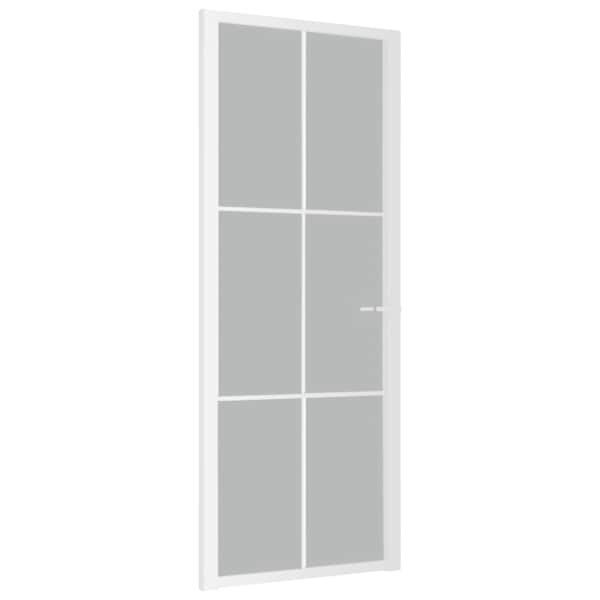 vidaXL siseuks, 83 x 201,5 cm, valge, matt klaas ja alumiinium