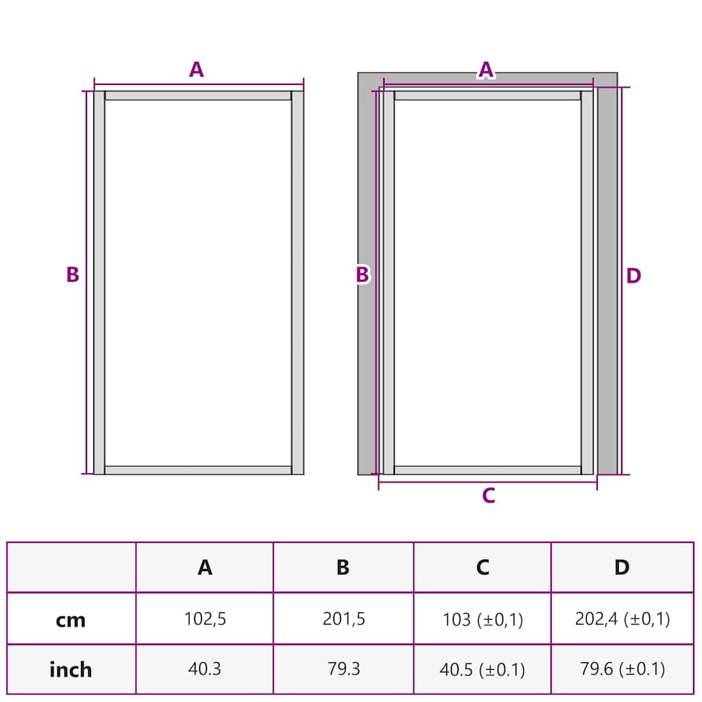 Notranja vrata 102,5x201,5 cm bela mat steklo in aluminij