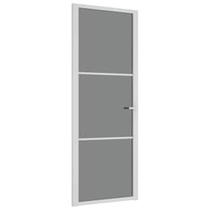 vidaXL siseuks, 76 x 201,5 cm, valge, ESG-klaas ja alumiinium
