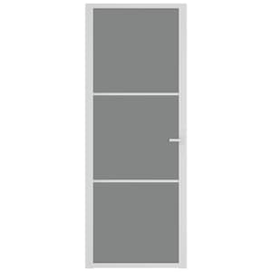 vidaXL Interior Door 76x201.5 cm White ESG Glass and Aluminium