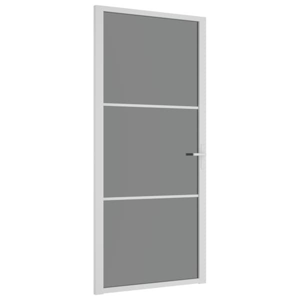 vidaXL siseuks, 93x201,5 cm, valge, ESG-klaas ja alumiinium