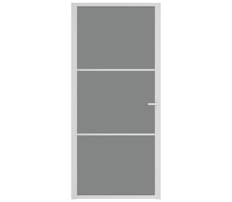 vidaXL Binnendeur 93x201,5 cm ESG-glas en aluminium wit
