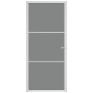 vidaXL Binnendeur 93x201,5 cm ESG-glas en aluminium wit