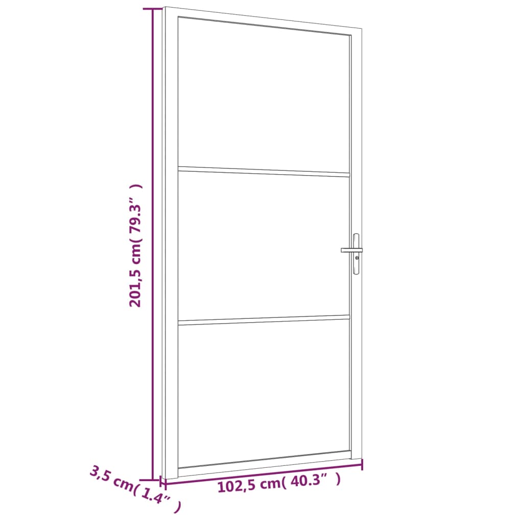 Interiérové dveře 102,5 x 201,5 cm bílé ESG sklo a hliník